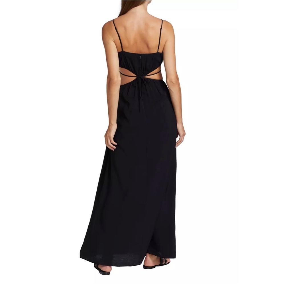 JONATHAN SIMKHAI Amora Strap Detail Maxi Dress Sz M Black - Picture 4 of 14